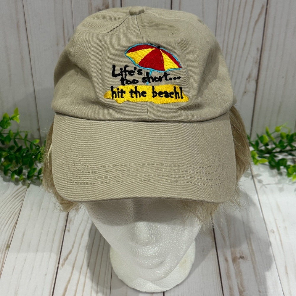 Life is Short Hit The Beach Khaki Hat